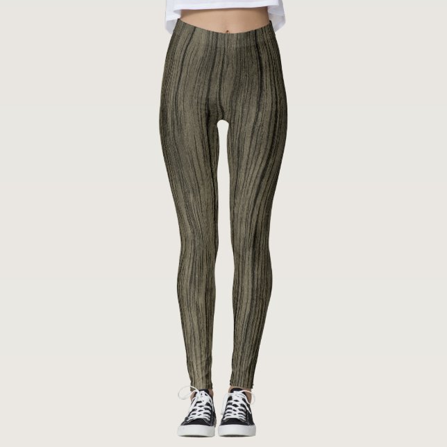 Rustikale Imitate Muster aus Holz Leggings (Vorderseite)
