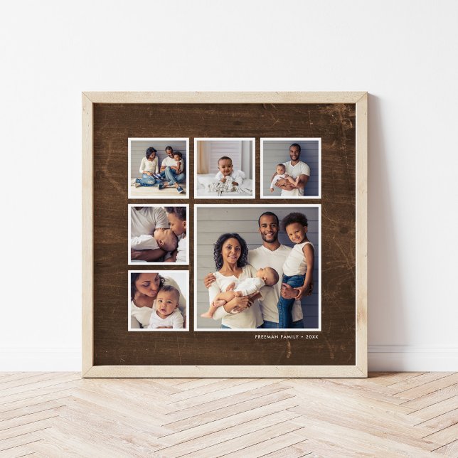 Rustikale Imitate Sperrholz 6 Platz FotoCollage Poster (Von Creator hochgeladen)