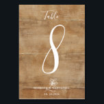 Rustikale Imitate-Wood-Kalligrafie-Skript Hochzeit Tischnummer<br><div class="desc">Moderne Kalligraphie und botanisches Blumenelement vor Imitat-Holz-Hintergrund machen die rustikale Tischnummer im Outdoor/Indoor-Stil zum perfekten Ort für Ihre Hochzeit. Ersetzen Sie einfach jede benötigte Nummer zusammen mit Ihrem Namen und Veranstaltungsdatum.</div>