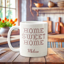 Rustikale Imitats Cross-Stitch Zuhause Sweet Zuhau