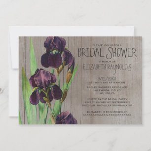 Rustikale Iris-Bridal-Dusche Einladungen