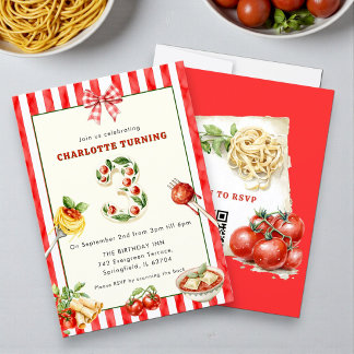Rustikale italienische Pasta-Themen-Einladung zum Einladung