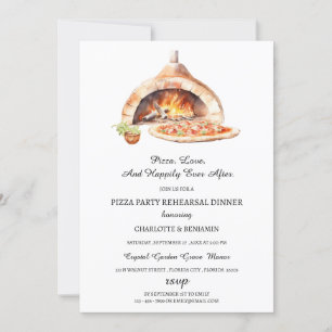 Rustikale italienische Pizza-Party-Probeessen Einladung