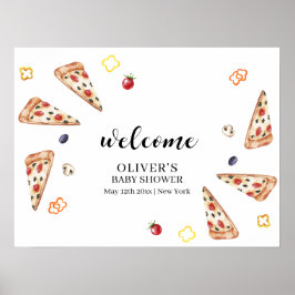 Rustikale italienische Slice Pizza Baby Dusche Emp Poster