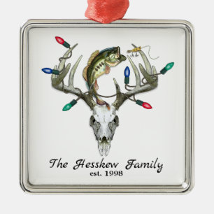 Rustikale Jagd auf Hirschantler Ornament Aus Metall