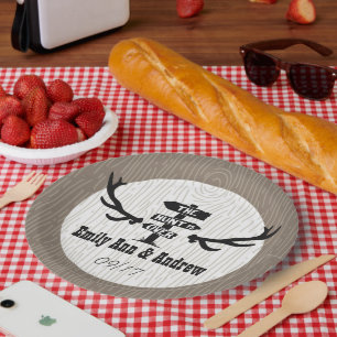 Rustikale Jagd über Barnwood Pappteller