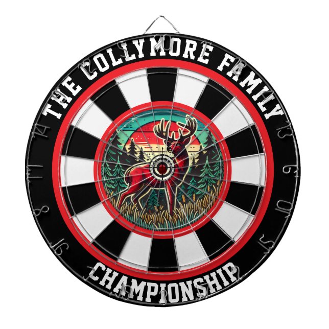 Rustikale Jagdhütte Hirsch Kunst Dartscheibe (vorne)