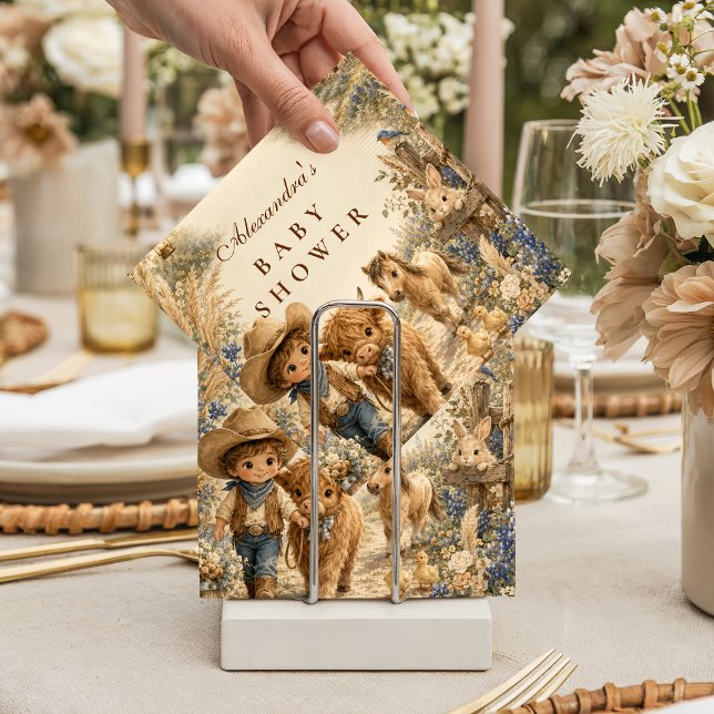 Rustikale Jungen Western Boho Babyparty Serviette (Von Creator hochgeladen)