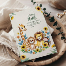 Rustikale Jungle Safari Tiere Raffle Diapper