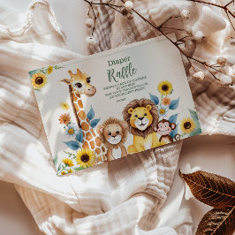 Rustikale Jungle Safari Tiere Raffle Diapper Begleitkarte