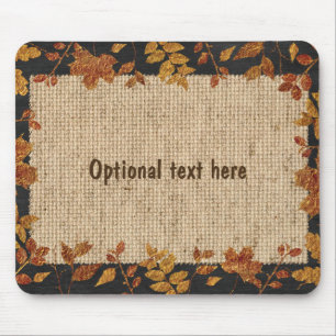 Rustikale Jute-Herbst-Goldtöne-Blätter Mousepad