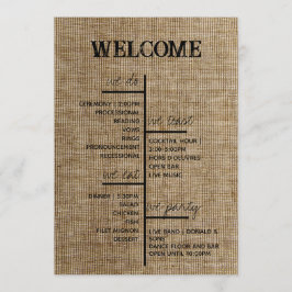 Rustikale Jute-Hochzeitsprogramme – Personalisiert Programm