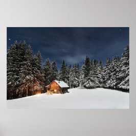 Rustikale Kabine Schnee Winter Poster