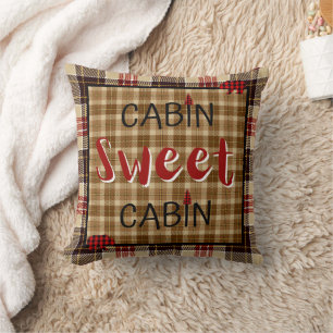 Rustikale Kabine Sweet Cabin Scotch Kariert Kissen