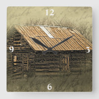 Rustikale Kabine Vintag wetterfest Postcard Square