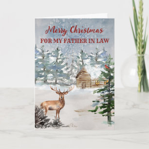 Rustikale Kabine Woods Vater im Gesetz frohe Weihn Karte