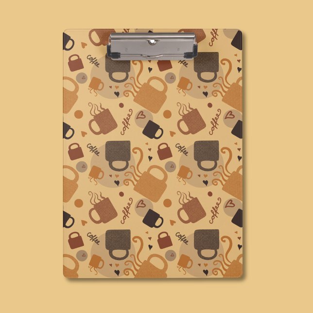 Rustikale Kaffee-Liebe - Tasse und Herzmuster Klemmbrett (Von Creator hochgeladen)