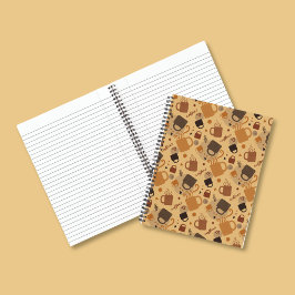 Rustikale Kaffee-Liebe - Tasse und Herzmuster Notizbuch