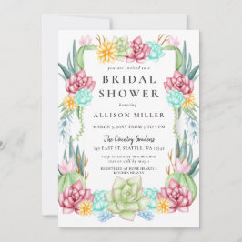 Rustikale Kaktus Rose Blumenkohl Brautparty Einladung