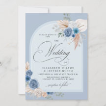 Rustikale Kalligrafie Boho Dusty Blue Pampas Weddi