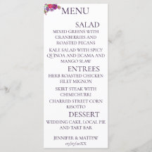 Rustikale Kalligrafie Elegante Wedding Menu Cards