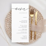 Rustikale Kalligrafie Elegante Wedding Menu Cards Menükarte<br><div class="desc">Rustikale Kalligrafie Elegante Wedding Menu Cards Minimalistische Wedding Menu Cards | Moderne Speisekarte,  Abendmenü für Hochzeiten,  rustikales Buffet zum Hochzeitsessen und Getränkekarte,  einfache kalligraphische rustikale Hochzeitsmenüs,  rustikales Hochzeitsmenü,  Menü für Hochzeitstische</div>