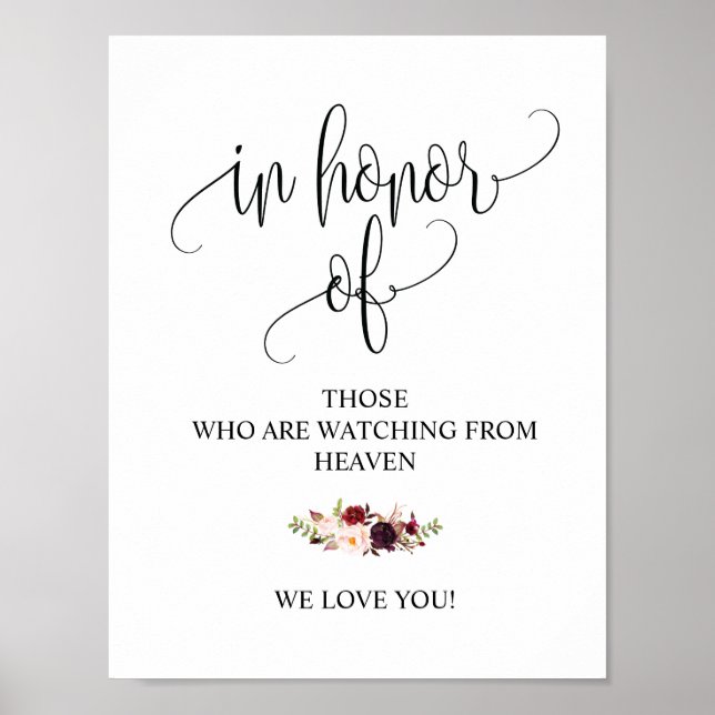 Rustikale Kalligrafie-Gedenktafelsignatur Poster (Vorne)