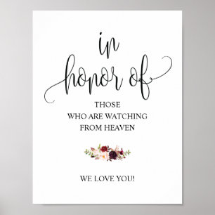 Rustikale Kalligrafie-Gedenktafelsignatur Poster