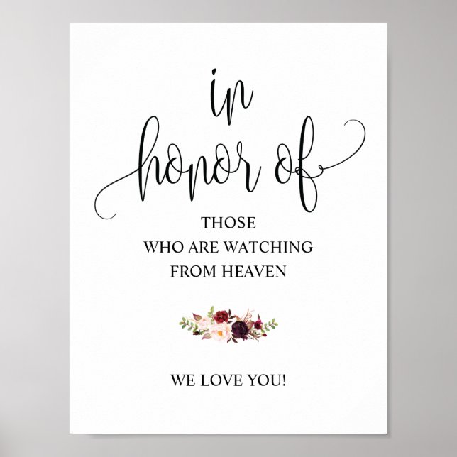 Rustikale Kalligrafie-Gedenktafelsignatur Poster (Vorne)