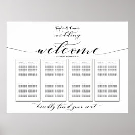 Rustikale Kalligrafie Hochzeit 160 Gästebetten Poster