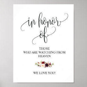 Rustikale Kalligrafie-Hochzeitsgedenktafel Poster