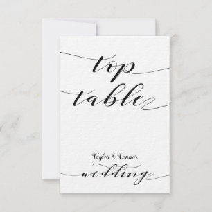 Rustikale Kalligrafie-Hochzeitstisch-Karte für den Einladung
