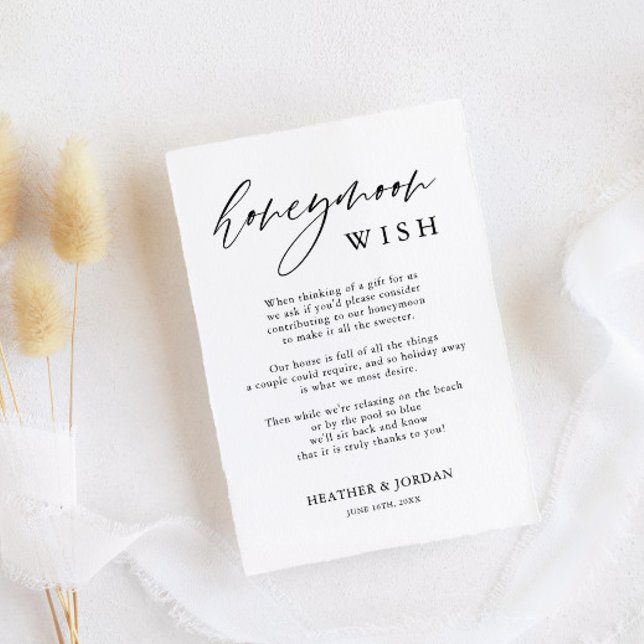 Rustikale Kalligraphie - Honeymoon Wish Begleitkarte (Von Creator hochgeladen)