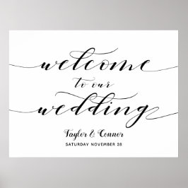 Rustikale Kalligraphie Willkommen auf unserem Hoch Poster