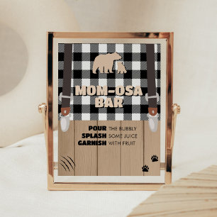 Rustikale Kariert Lumberjack Baby Dusche Mama Osa  Poster