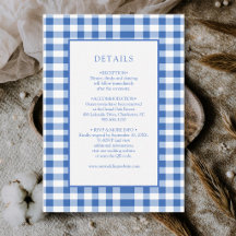 Rustikale karierte Babyblau-Gingham-Details
