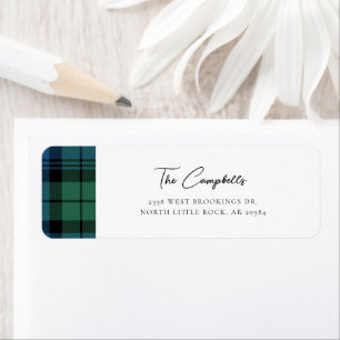 Rustikale Karierte Campbell Tartan Rücksendeadress