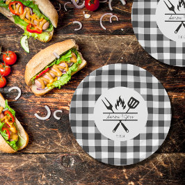 Rustikale Karierte Hochzeitsfeier Probe Papierplat Pappteller