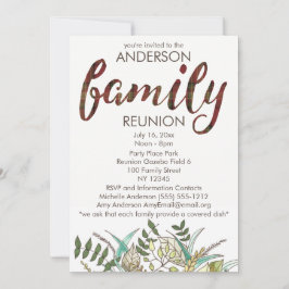 Rustikale Karierte und Leaf Country Family Wieders Einladung