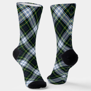 Rustikale Karo Gordon Tartan Grün Weiß Muster Socken