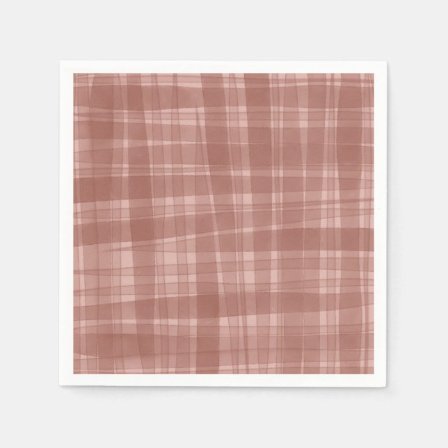Rustikale Karo-Herbst-Geburtstagsservietten Serviette (Vorderseite)
