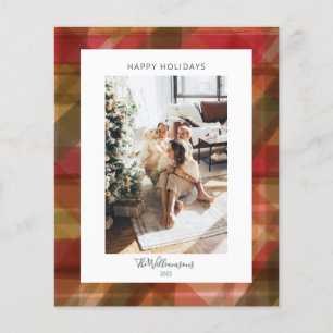Rustikale Karo-Moderne-Familienfoto-Weihnachtskart