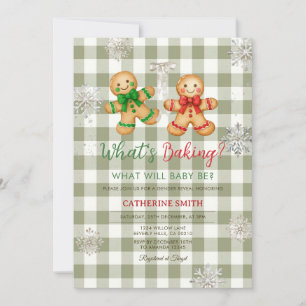 Rustikale Karo-Weihnachtsplätzchen-Schneebaby-Part Einladung