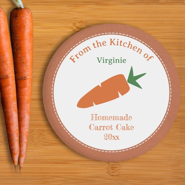 Rustikale Karottenkuchen-Aufkleber Runder Aufkleber (Rustic Carrot Cake Label Sticker)