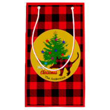 Rustikale Katze, Weihnachtsbaum, Familienname, Rot