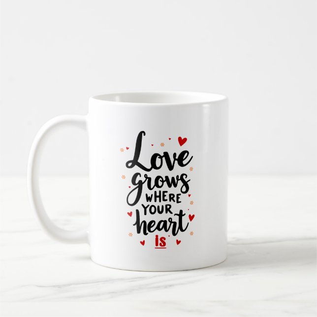 Rustikale Keramik Kaffee-Cup mit aufregendem Zitat Kaffeetasse (Links)