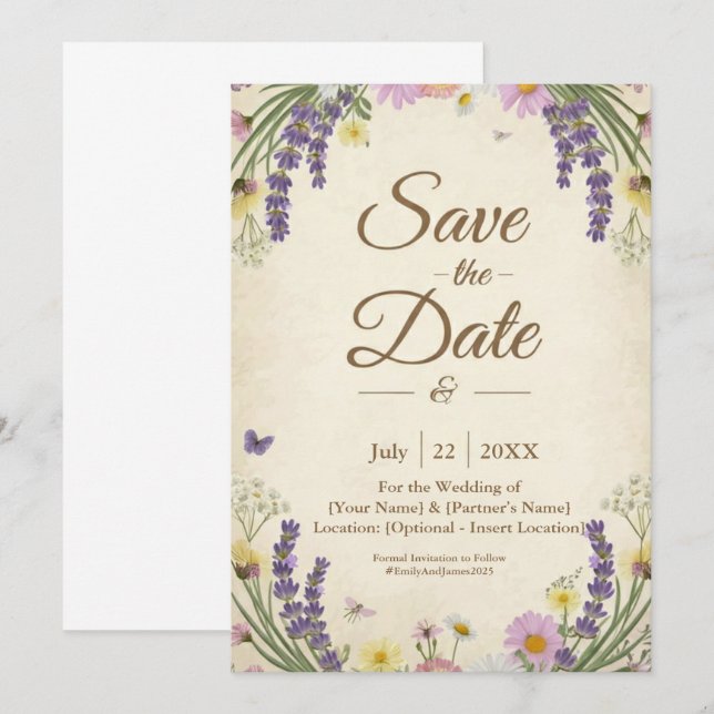 Rustikale Kernkarte Save the Date (Vorne/Hinten)