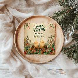 Rustikale Kerze Pinecone Weihnachten Serviette