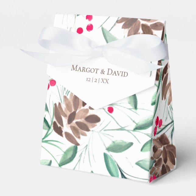 Rustikale Kiefernfüße und Gastgeschenk Hochzeit Be Geschenkschachtel (Vorderseite)