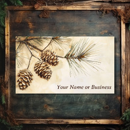Rustikale Kiefernkone | Zweigniederlassung Waldkie Visitenkarte